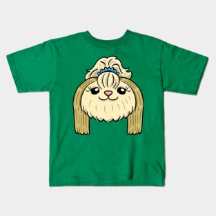 Round mid long haired shih tzu Kids T-Shirt